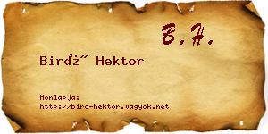 Biró Hektor névjegykártya